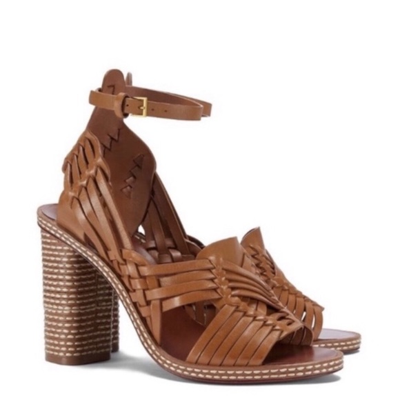 Tory Burch Pecha Woven Block Heel Sandals - Picture 1 of 8